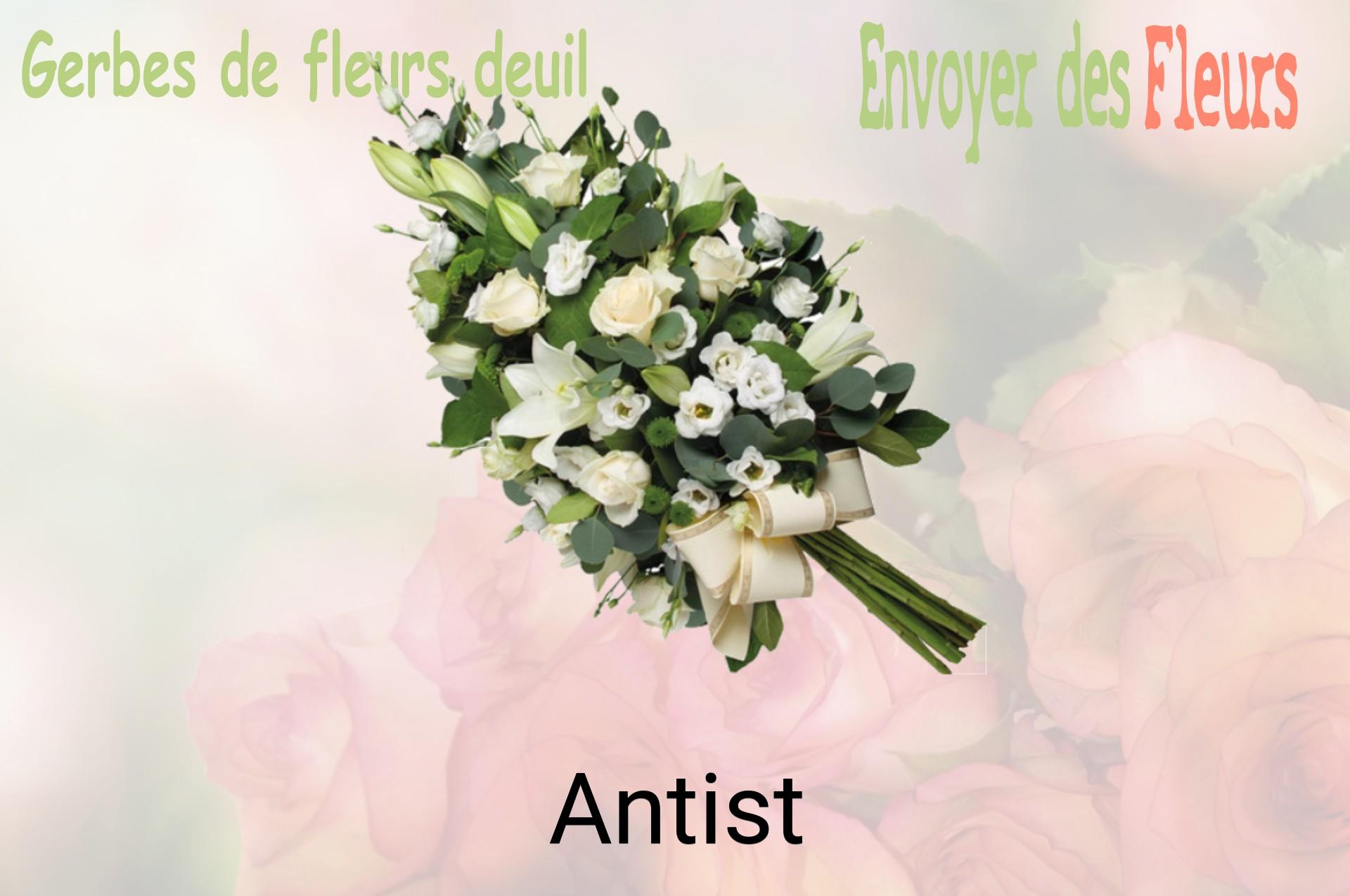 Gerbe de fleurs de deuil livrée à Antist